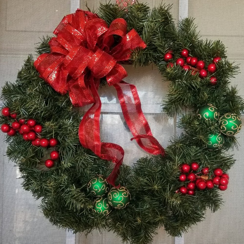 Seasonal Wreaths - EASTER, Fall, Christmas, Winter, Hannukah, White puff: Pick 1 - Picture 8 of 10